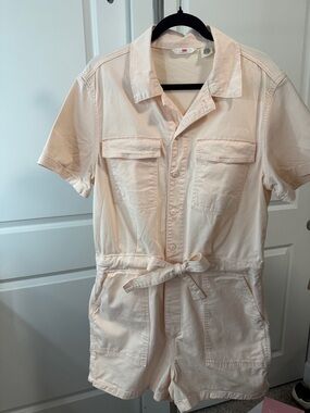 Levi's Light Pink Short-Sleeve Utility Romper